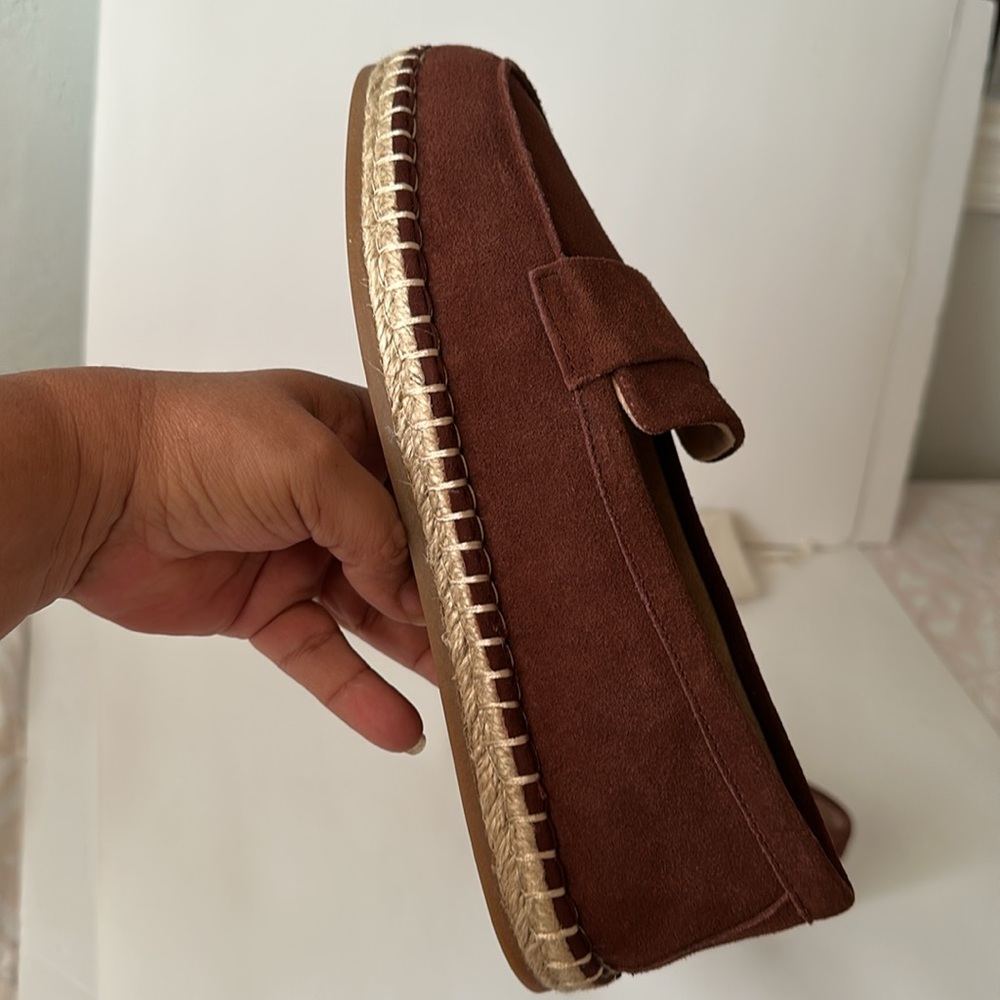 Zara Leather Moccasin Espadrilles  Chestnut Men’s Shoes - Picture 10 of 17